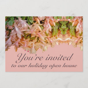 Invitation Holiday Open House Christmas Cactus