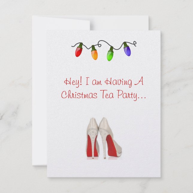Invitation Holiday Tea Party (Front)