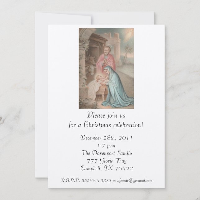 Invitation: Holy Family Pastel Invitation (Front)