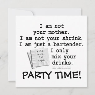 Invitation, Invitations - I'M A BARTENDER