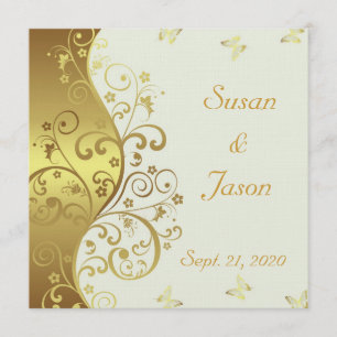 Invitation--Ivory & Gold Swirls Invitation
