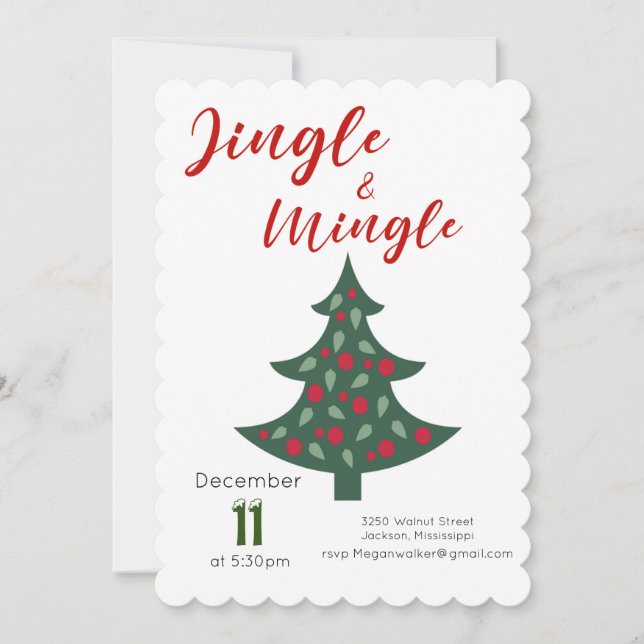 Invitation Jingle & Mingle Christmas Party Invite  (Front)