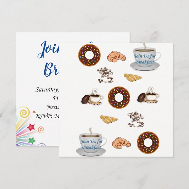 Invitation Join us for Breakfast Card (Front/Back)