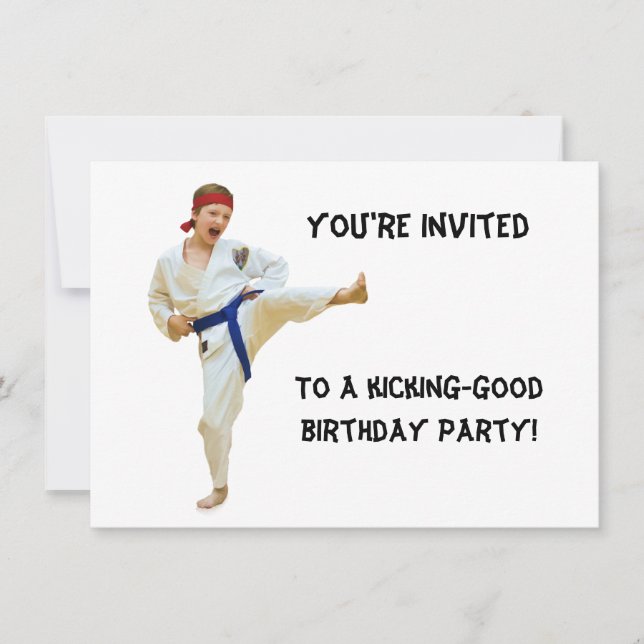Invitation, Karate Themed Birthday Party Invitation (Front)