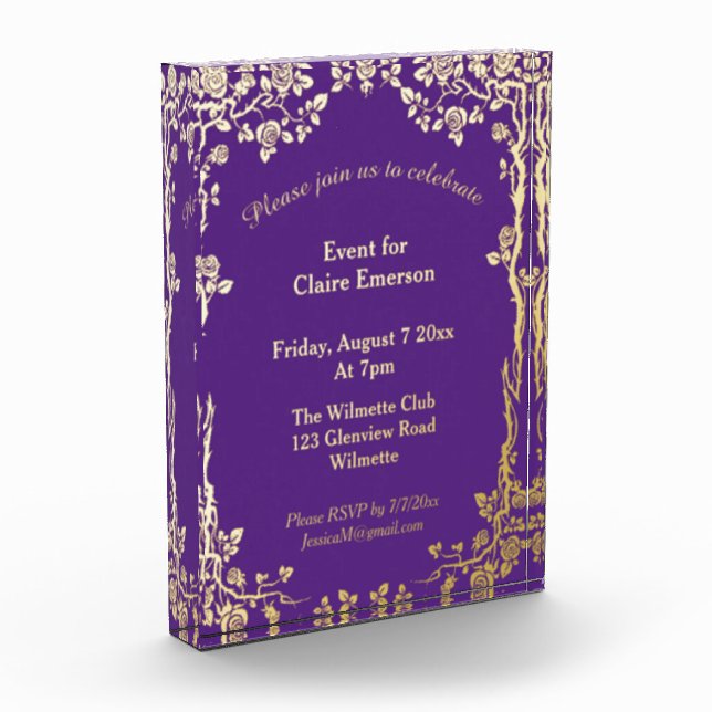 Invitation  keepsake photo block (Left)