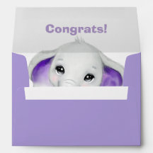 Invitation lavender & white envelope