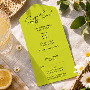 Invitation Lime Summer Party Tear Off RSVP Card