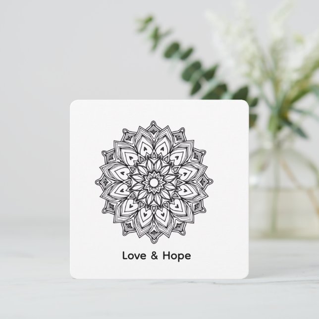 Invitation: Love & Hope Mandala Invitation (Standing Front)