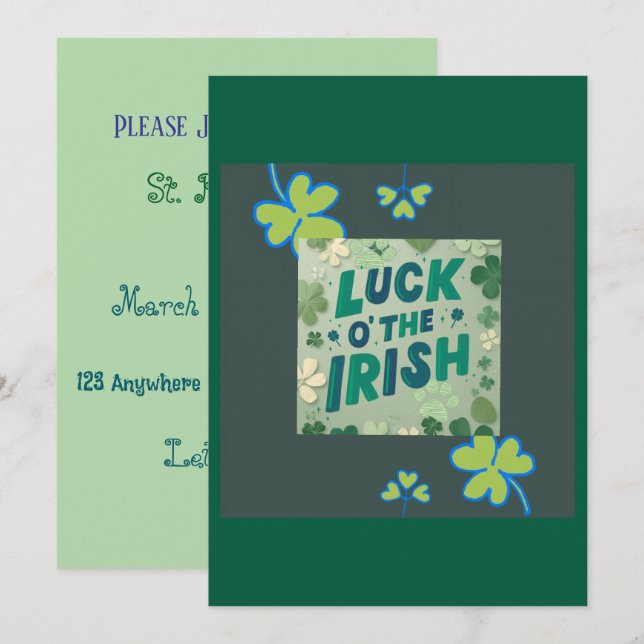 Invitation Luck O' The Irish  (Front/Back)