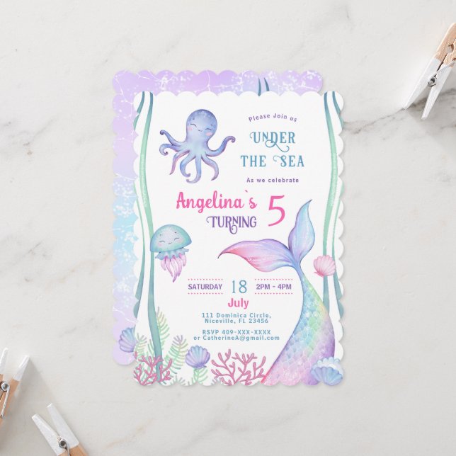 Invitation nautical themed birthday. (Front/Back In Situ)