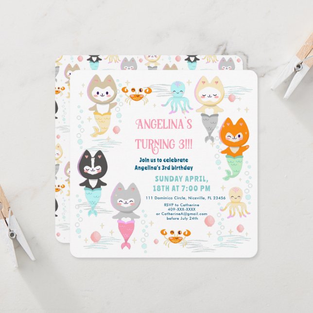 Invitation Nautical Themed Birthday. (Front/Back In Situ)