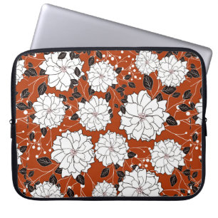 Invitation or wedding card with abstract floral ba laptop sleeve