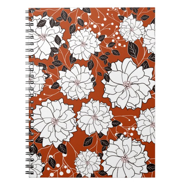 Invitation or wedding card with abstract floral ba notebook (Front)