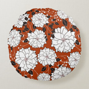Invitation or wedding card with abstract floral ba round cushion