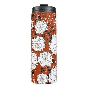 Invitation or wedding card with abstract floral ba thermal tumbler