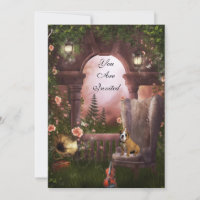 Invitation Party Moonlight Violin Dog Gramaphone
