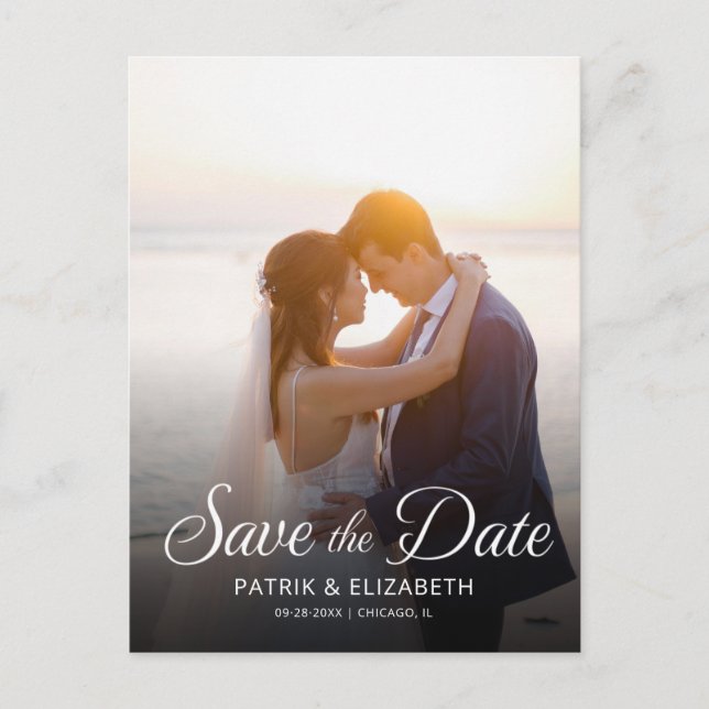 INVITATION PHOTO Wedding Save The Date  Postcard (Front)