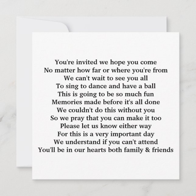 Invitation poem (Front)