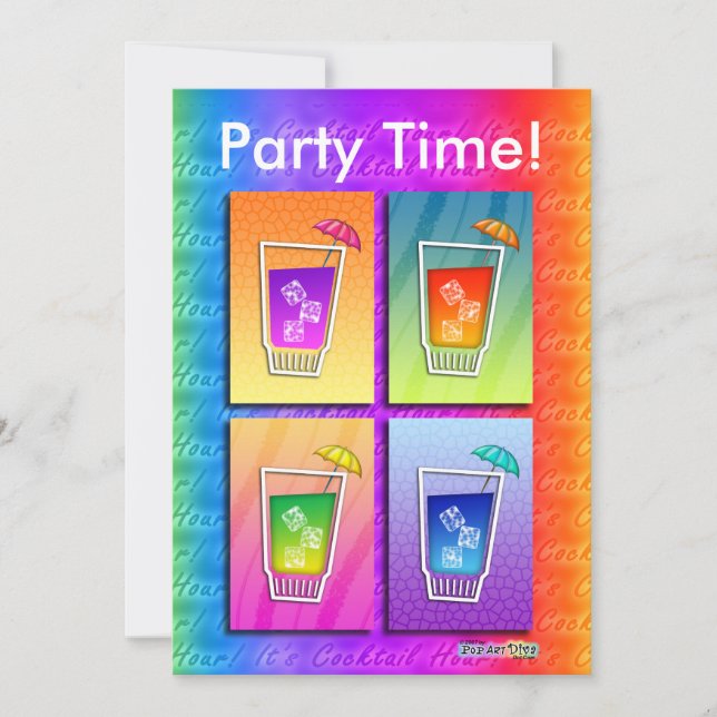 Invitation - Pop Art Cocktails (Front)