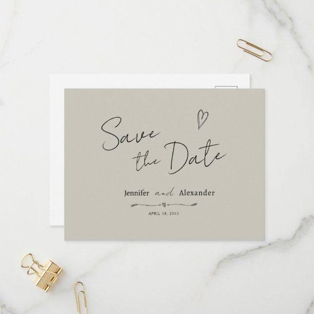 Invitation Postcar Save The Date modern horizontal (Front/Back In Situ)