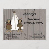 Invitation-Pow Wow Birthday Party