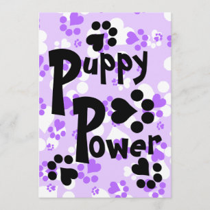 Invitation - Puppy Power - Puppy Paw Prints