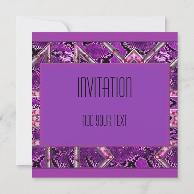 Invitation Purple Black Art Deco (Front)