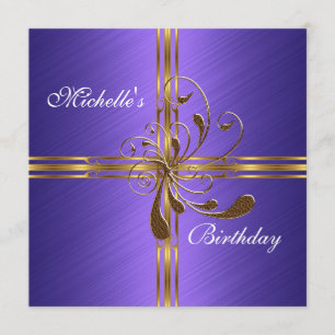 Invitation Purple & Gold Abstract