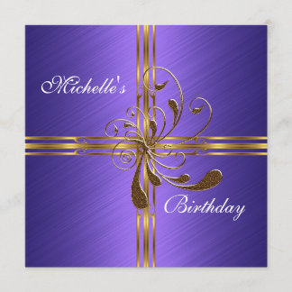 Invitation Purple & Gold Abstract