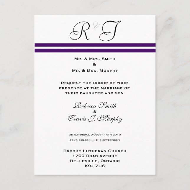 Invitation - Purple Line (Front)