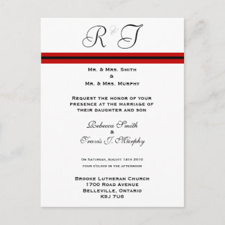 Invitation - Red & Black Line Postcard