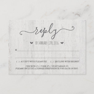 Invitation Reply Card Insert   Rustic Romantic