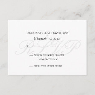 Invitation RSVP Card Basic (RSVP)-white