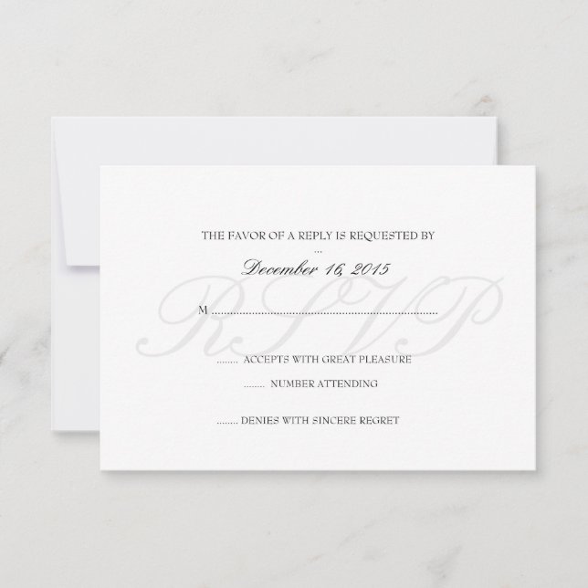 Invitation RSVP Card | Basic (RSVP)-white (Front)