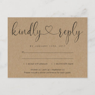 Invitation RSVP Postcard - Connecting Heart