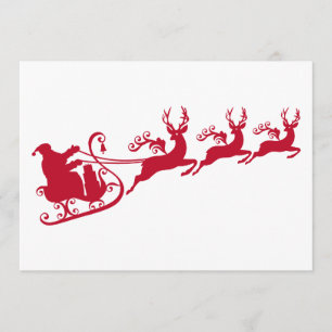 Invitation Santa with his sleigh and reinders