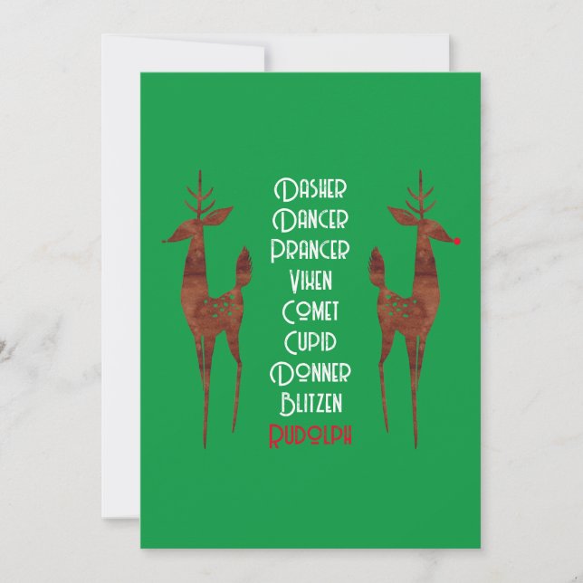 Invitation-  Santa's Reindeer -Rudolph  Invitation (Front)