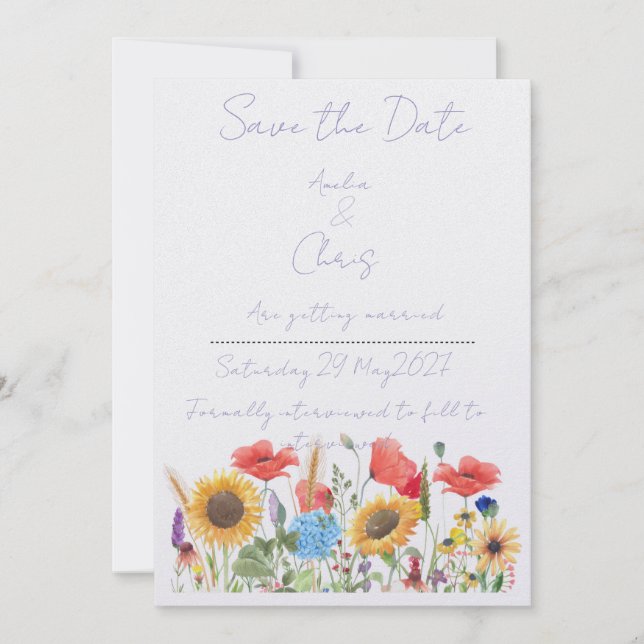 Invitation Save the. Dave floral Would Work  (Front)