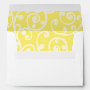 Invitation Scroll Pattern Envelope Yellow
