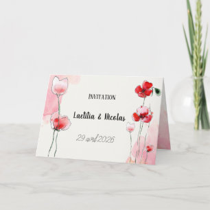 Invitation, Share, Save the date Coquelicots Invitation