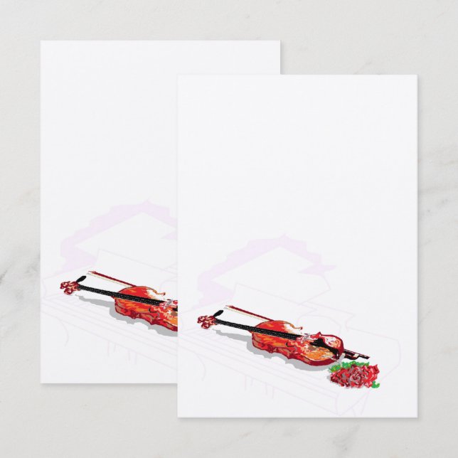 Invitation :  Silhouette Piano & Violin (Front/Back)