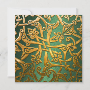 Invitation Square Gold Celtic Pattern
