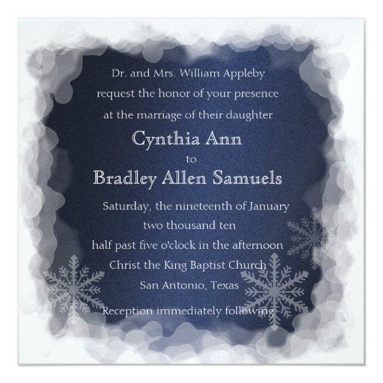 Invitation Square Icy Frame of Snow