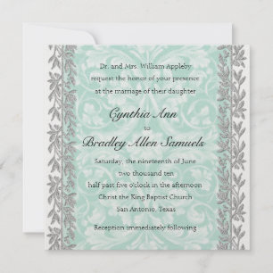 Invitation Square Renaissance with Silver Border