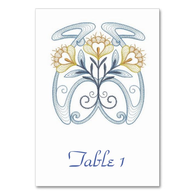 Invitation Table Cards: Art Nouveau (Front)