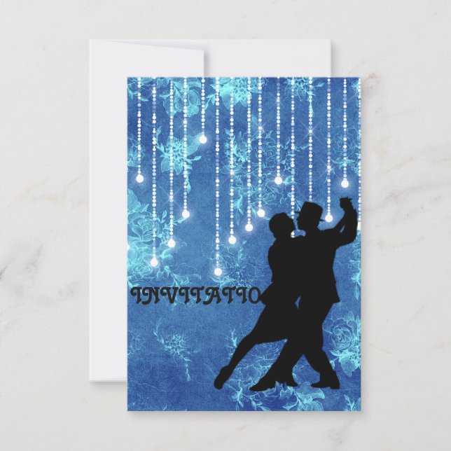 Invitation Tango Flamenco Latin Dance Blue (Front)
