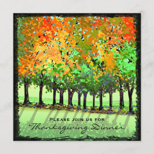 Invitation - Thanksgiving Dinner - Fall Trees