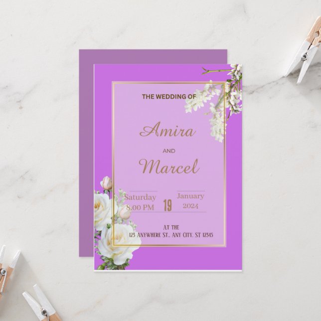 Invitation The Wedding of Rosy (Front/Back In Situ)