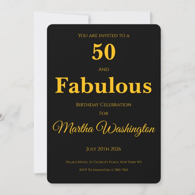 Invitation to a 50th Birthday Party (Front)