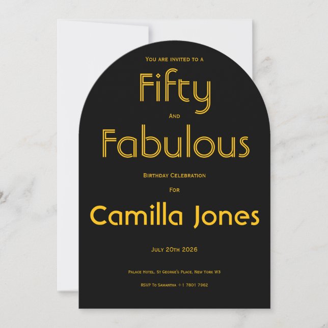 Invitation to a 50th Birthday Party (Front)